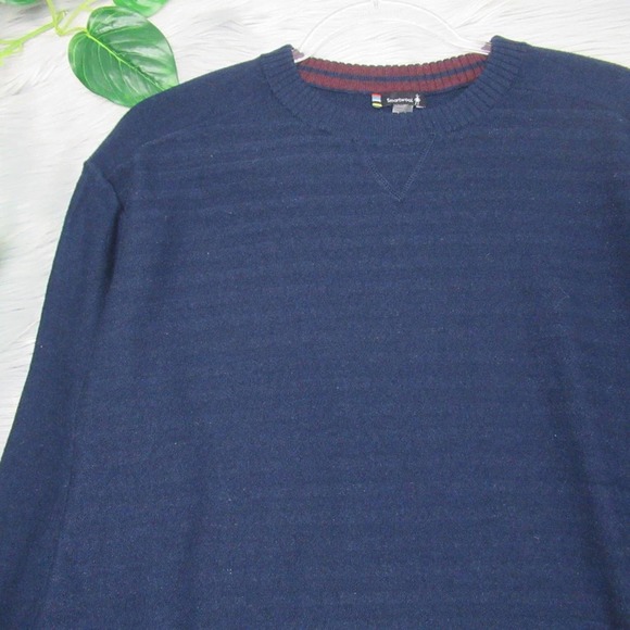 SMARTWOOL Navy Crewneck Sweatshirt Wool Blend Mens Size XL - Picture 4 of 12